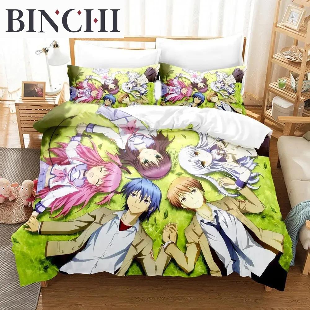 3D Print Anime Angel Beats Bedding Set Duvet Cover Bed Set Quilt Cover Pillowcase Comforter king Queen Size Boys Adult Bedding