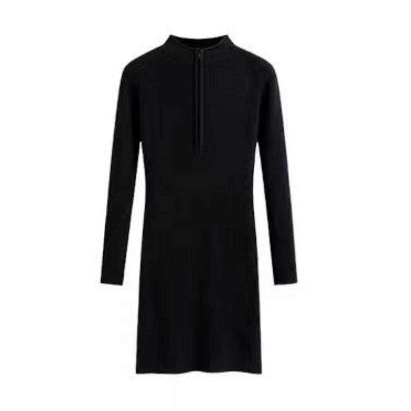 Autumn new black knitted dress children's autumn and winter sweater skirt Spice girl hip skirt