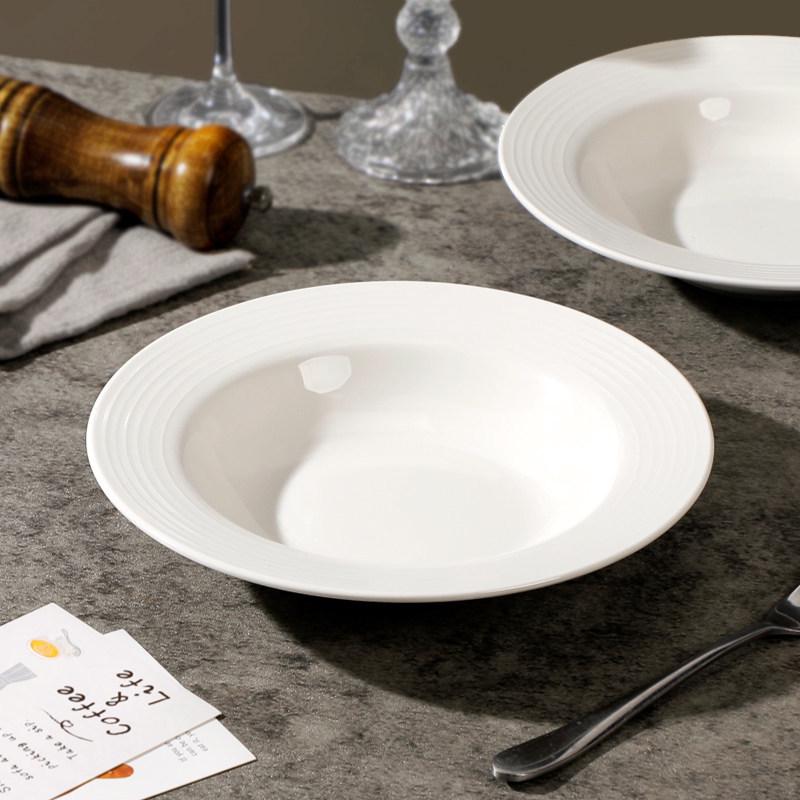 2024 Nordic Weiße Keramik-Suppenteller - Schlichtes Strohhut-Design