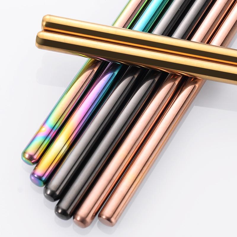 Baguettes en acier inoxydable 304 galvanisées: Coloré, antidérapant, anti-brûlure, idéal pour un usage domestique et commercial.