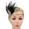 Women Rhinestone Sequin Feather Headband Elastic Vintage Party Headpiece Beaded Flapper