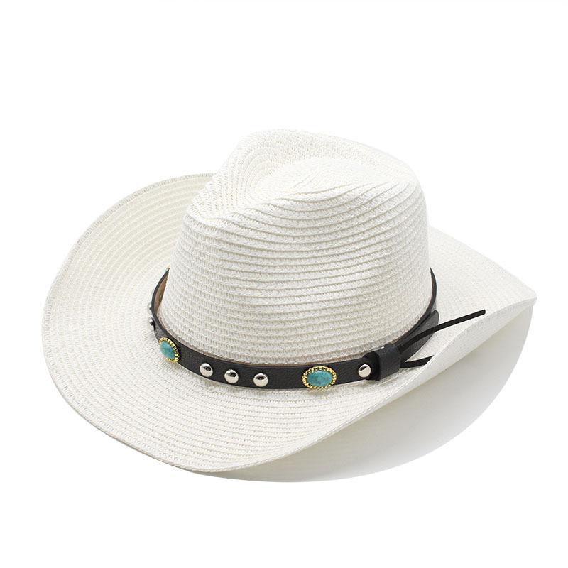 Men'S And Women'S Spring And Summer Straw Hats British Western Cowboy Jazz Hats Panama Hats Straw Hats
