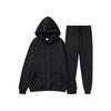 Men's Cross-border Autumn Winter Comfort Zip-Up Velvet Hoodie & Jacket Set