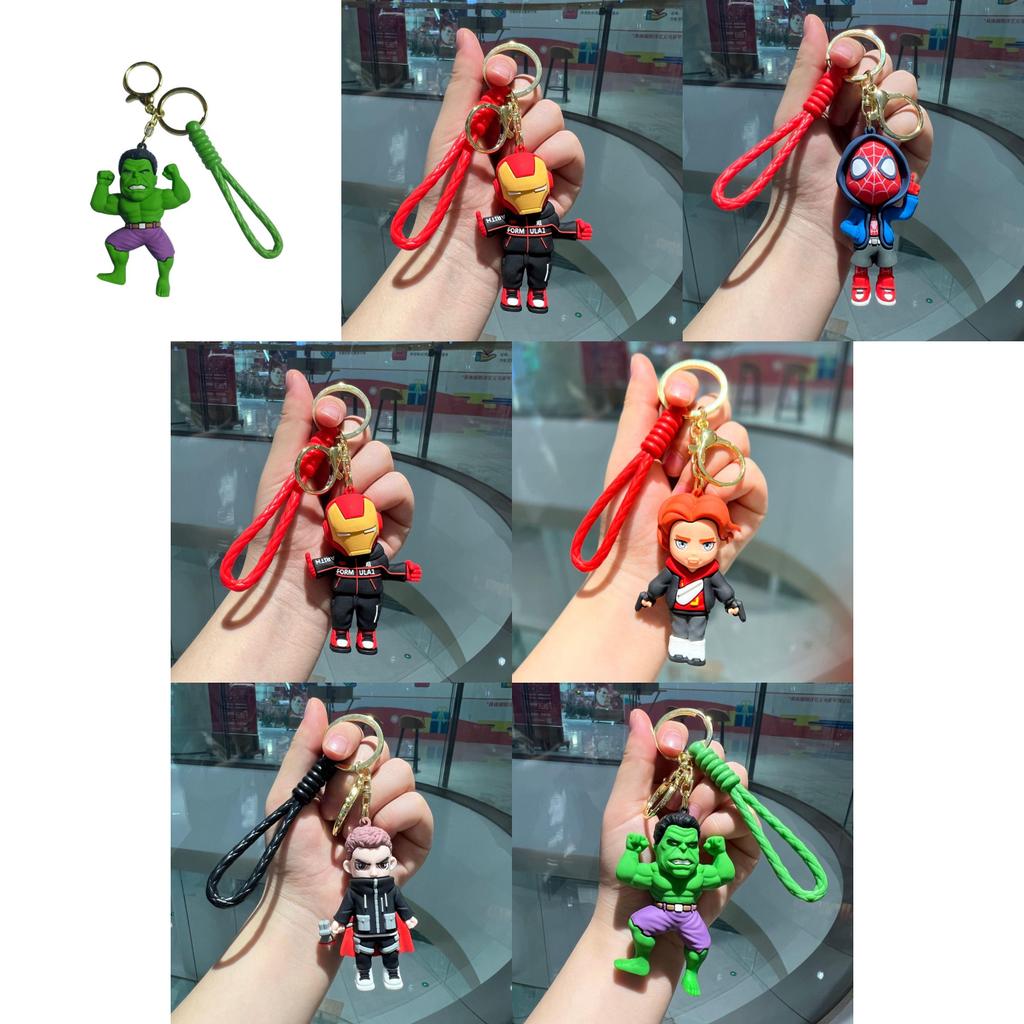 Adorable Superhero Keychain Silicone Avenger Series Key Ring For Car Keys Gifts