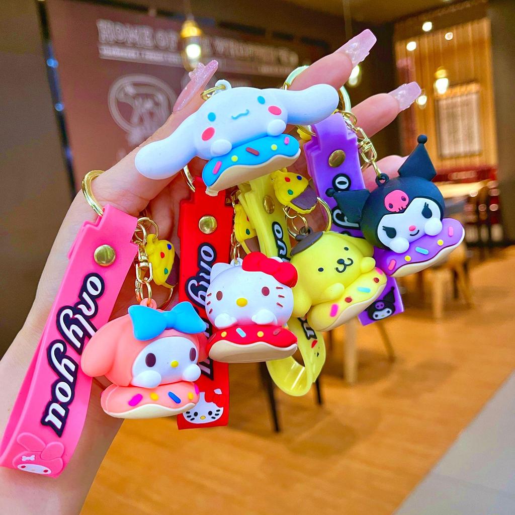 Bedårande Gris & Panda Stapelleksak Hängsmycke Nyckelring - Sött Par Bilväska Tillbehör, Perfekt Liten Gåva