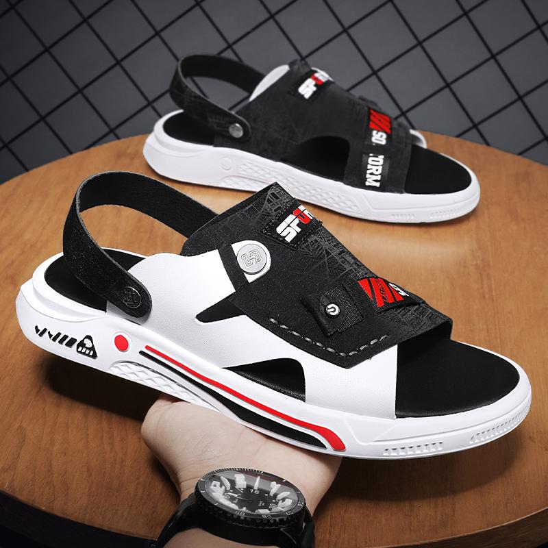 Fashion CYYTL Sandals For Men Slippers Leather Casual Outdoor Beach Slides 2024 Summer Male Shoes 2 Wear Flip-Flops Walking Fisherman