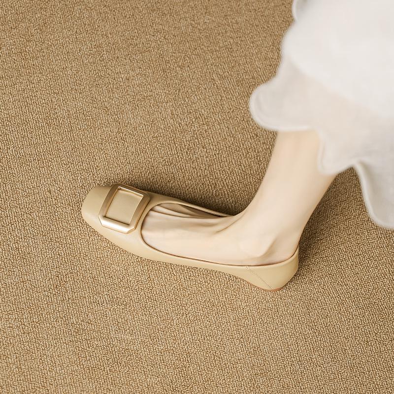 

Женские туфли Мэри Джейн с квадратным носком: Туфли-лодочки слипоны на мягкой подошве и среднем каблуке, идеально подходящие для весны и осени. 35 абрикосовый