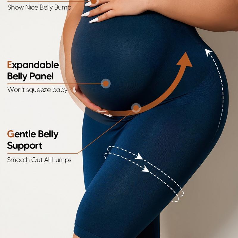2025 Seamless European & American Women s Maternity Yoga Shorts S темно-синий