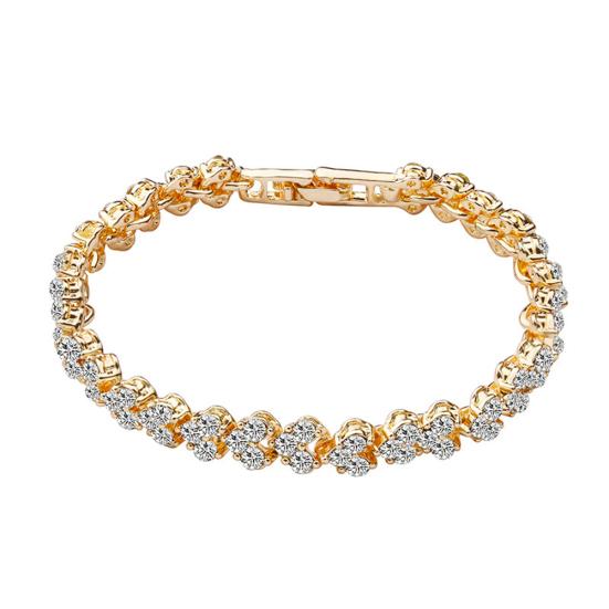 

Women Fashion Full Cubic Zirconia Inlaid Bracelet Bangle Party Jewelry Gift золотистий