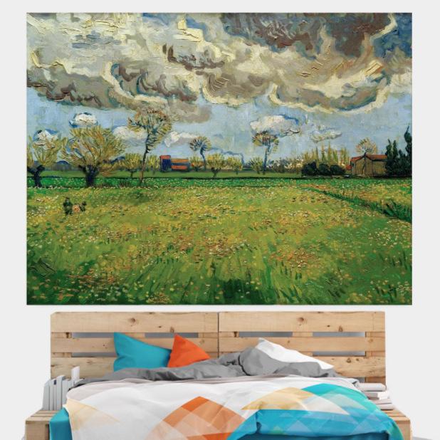 Landscape Background Cloth Ins Hanging Cloth Art Living Room Wall Cloth Bedside Decoration Tapestry Bedroom Wall Blanket