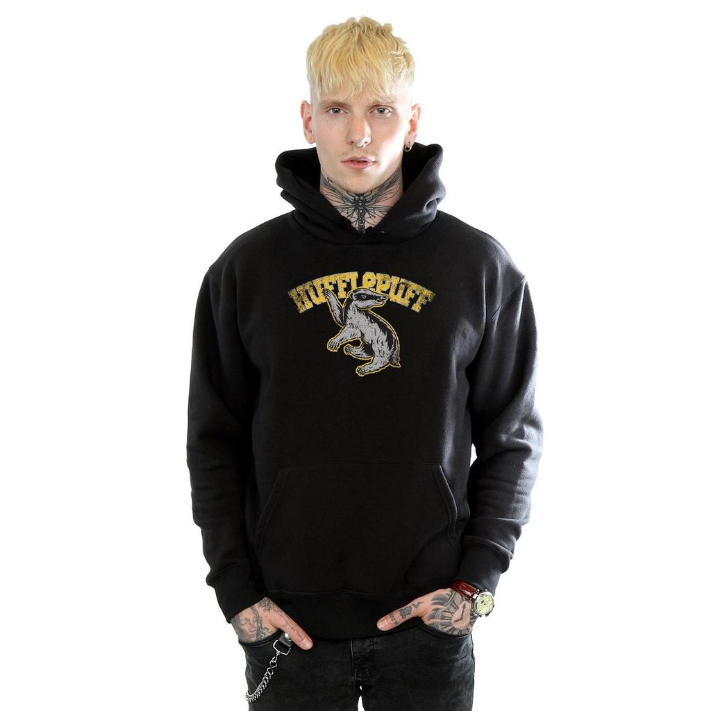 Harry Potter Mens Hufflepuff Sport Emblem Hoodie