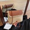Casual small bag women's new fashion messenger bag spring and summer versatile seaside vacation woven straw bag