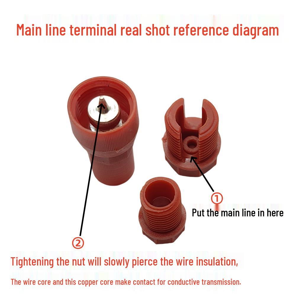 T-type Push-in Wire Connector: Quick No-Stripping Terminal Block with Insulation Piercing for Downlights