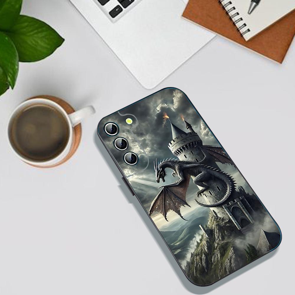 Dragon Phone Case For Samsung S24, S25 22,30,Note20,Ultra,Lite,Ultra5G,Plus,FE Black Cover