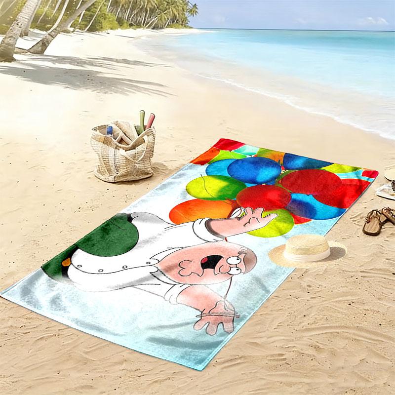Peter Griffin Print Beach Towel, Large Soft Quick Dry Towel for Beach Camping Swimming