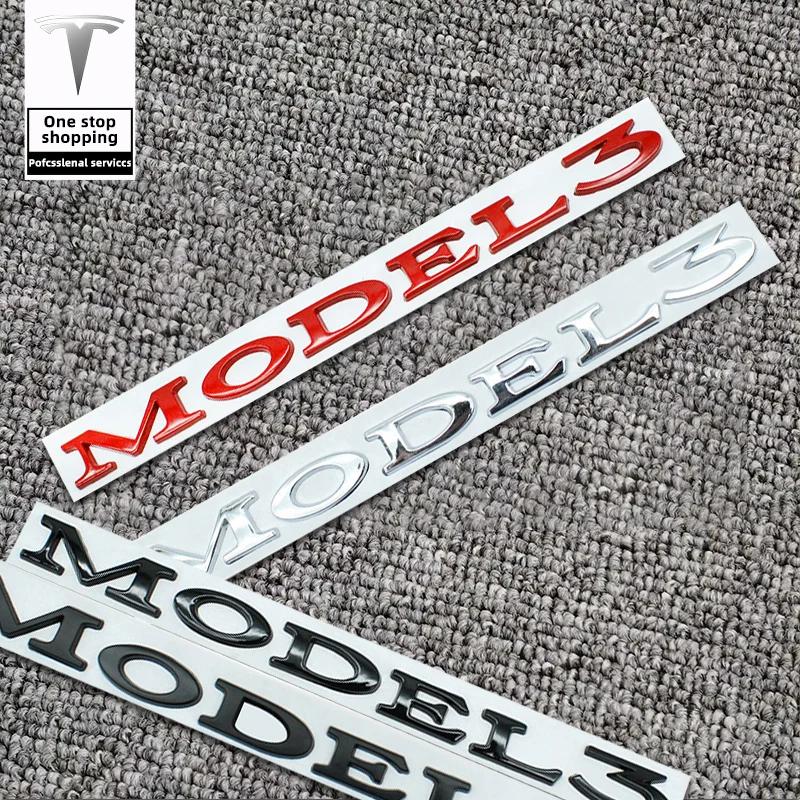 3d ABS Chrome Red Black Logo Model 3 Y X S Emblem Letters Nameplate Car Trunk Badge Decal For Tesla Model3 XYS Model number labe