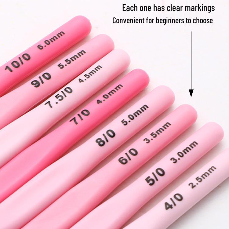 Beginner Soft-Grip Crochet Hook Set for DIY Knitting and Micro-Hooking