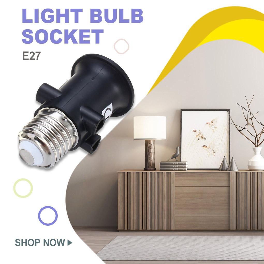 Indoor Outdoor Light Bulb Socket Living Room E27 Base PBT AC 100-240V Lightbulb Holder Home Office Hotel Garage