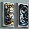 Phone Case for Xiaomi Redmi 15C 14C 12C 13C Redmi Note 15 14 13 12 11 10 Pro Plus 5G 12S Silicone Cover Cute Black White Dragon