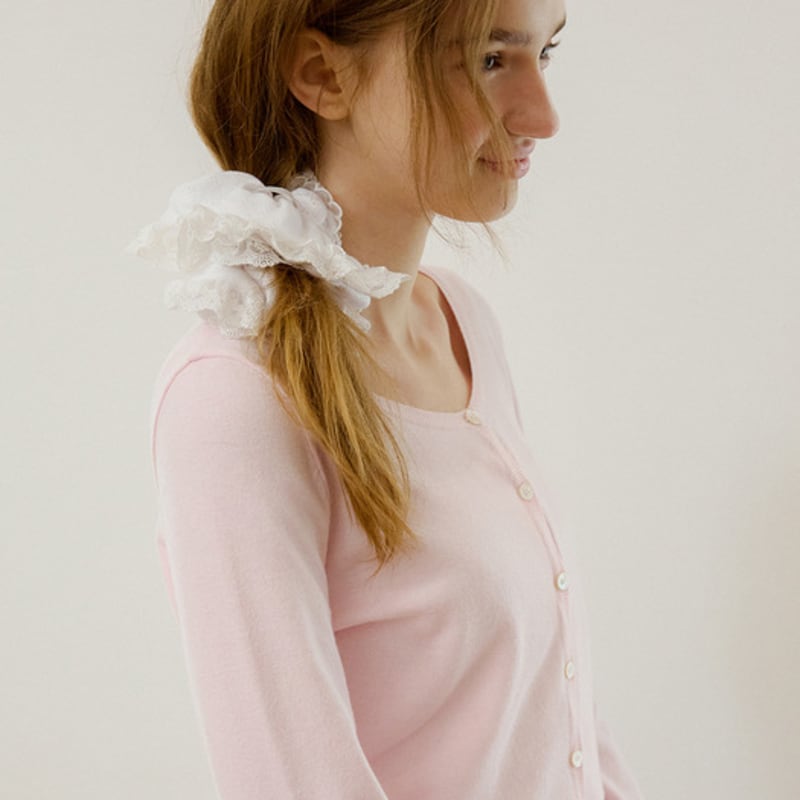LETTER FROM MOON Letters Double Lace Scrunchie (3 Colors)