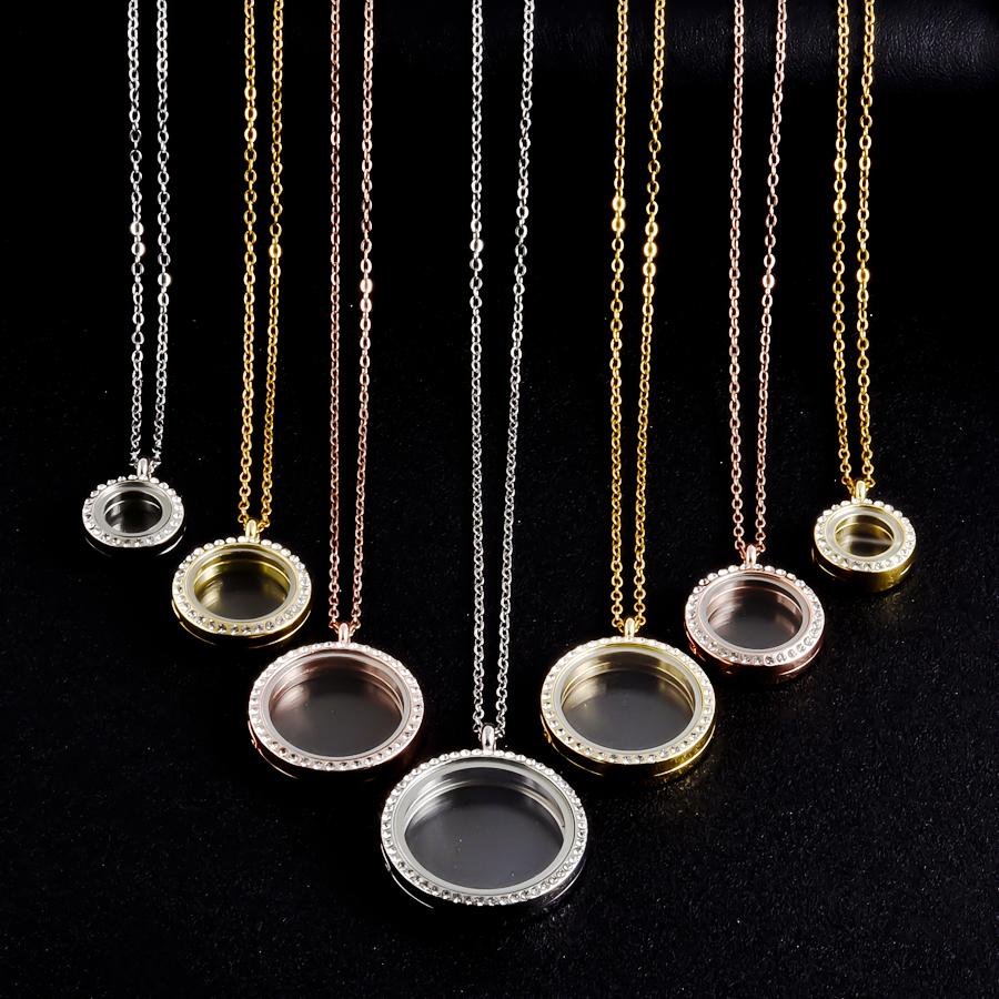 Kovový Kulatý Lesklý Skleněný Magnetický Medailonek Náhrdelníky Pro Ženy Muže Doplňky Paměť DIY Plovoucí Fotografie Dárek 60cm o Řetízek