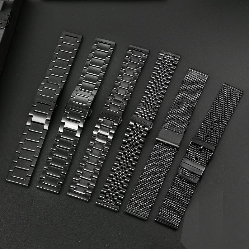 Klassisches Uhrenarmband aus Edelstahl, 20 mm, 22 mm, schwarzes Uhrenarmband für Armani Black Warrior AX7105 AR1970 für Huawei Watch Gt2/3