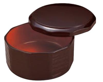 J-kitchens Hitsumabushi Behälter, Aalgericht, Miniatur Holzschnitzerei Reisschale, Rotes Interieur, 13cm Durchmesser x 8cm, Spülmaschinenfest, Hergestellt in Japan