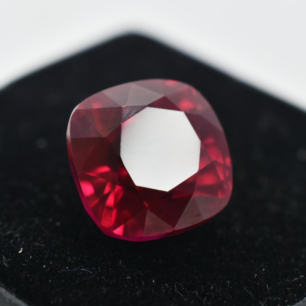 Square Cushion Cut 5.20 Ct Beautiful Red Ruby Natural Loose Gemstone CERTIFIED