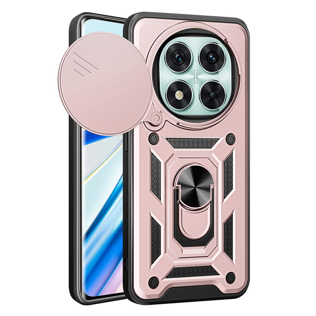 AMORUS For Xiaomi Redmi Note 14 Pro 5G/Poco X7 5G Case Kickstand PC+TPU Phone Cover with Camera Lens Slider