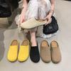 French Niche Hollow Breathable Bag Head Half Slippers Women's Summer New Wear Roman Style Thick-soled Muller Slippers