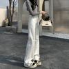 White Jeans Women's Pear-shaped Loose Wide-leg Trousers Spring and Autumn Summer Versatile High-waisted Casual Drape Pants
