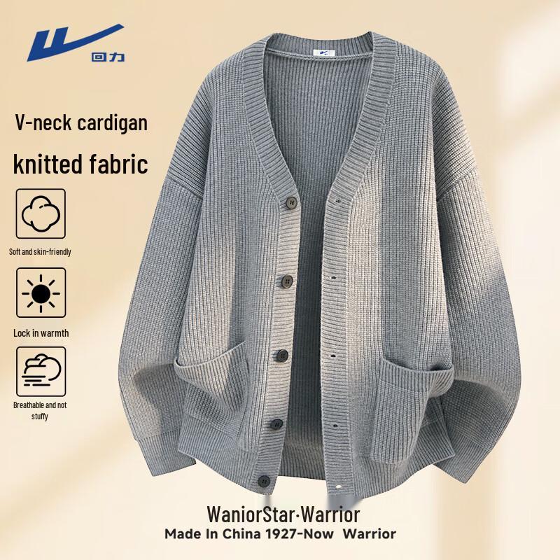 Warrior Men s American Retro Button V-Neck Cardigan Sweater M 3590₽