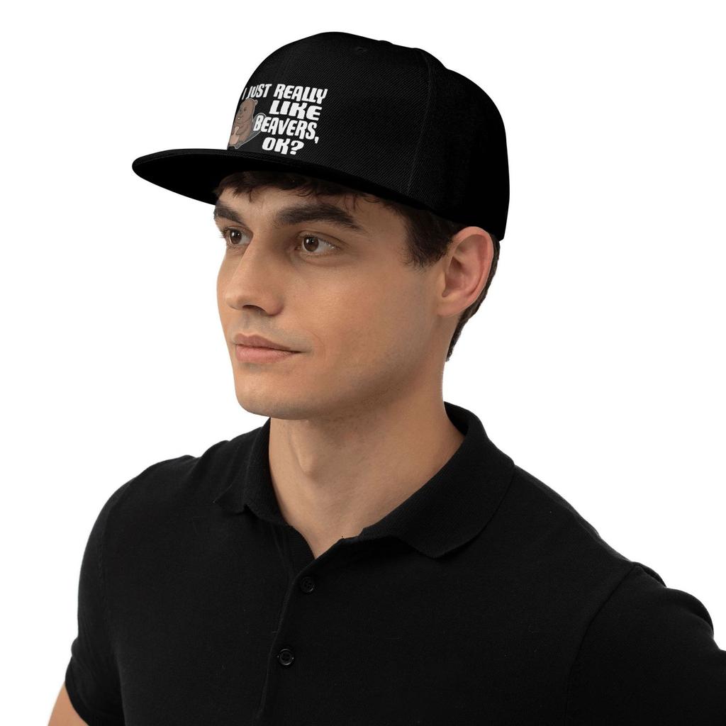 I Just Really Like Beavers Unisex Flat Visor Baseball Cap Fxck Off  Adjustable Snapback Trucker Dad Hip Hop Hat Print Logo