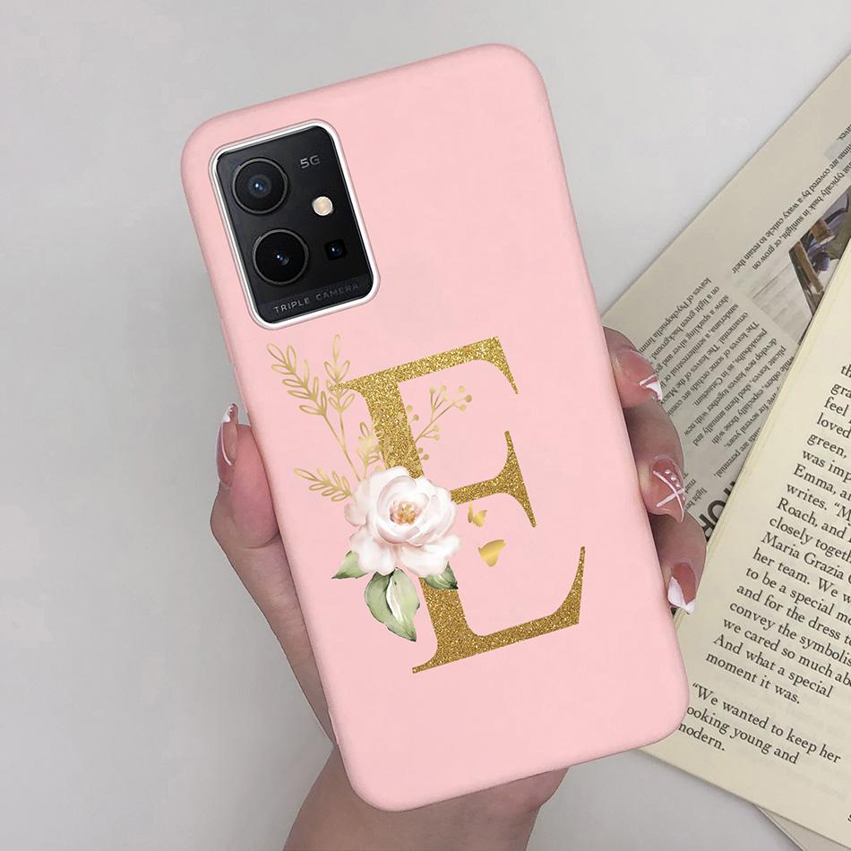 Simple Case For Vivo T1 5G Name 26 Letter Soft Matte Silicone Anti Slip Phone Back Cover For Vivo T 1 VivoT1 Shell Funda Bumper