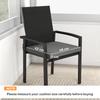 Set of 6 Outdoor Seat Cushions with Machine Washable Cover, Water Repellent Seat Cushions Dark Grey