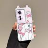 KEYSION Cute Ear Cartoon Case for OPPO Reno11 F 5G with Lanyard Soft Silicone+PC Shockproof Phone Back Cover for OPPO Reno 11F 5G