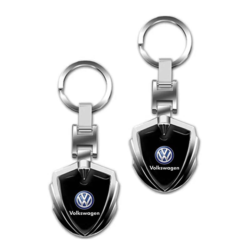 1Pcs Car Emblem Stying Metal Key Rings Shield Shaped Keychain For Volkswagen Golf-6 7 4 5 POLO Passat B5 B6 B7 T4 T5 Tiguan Jetta Gol