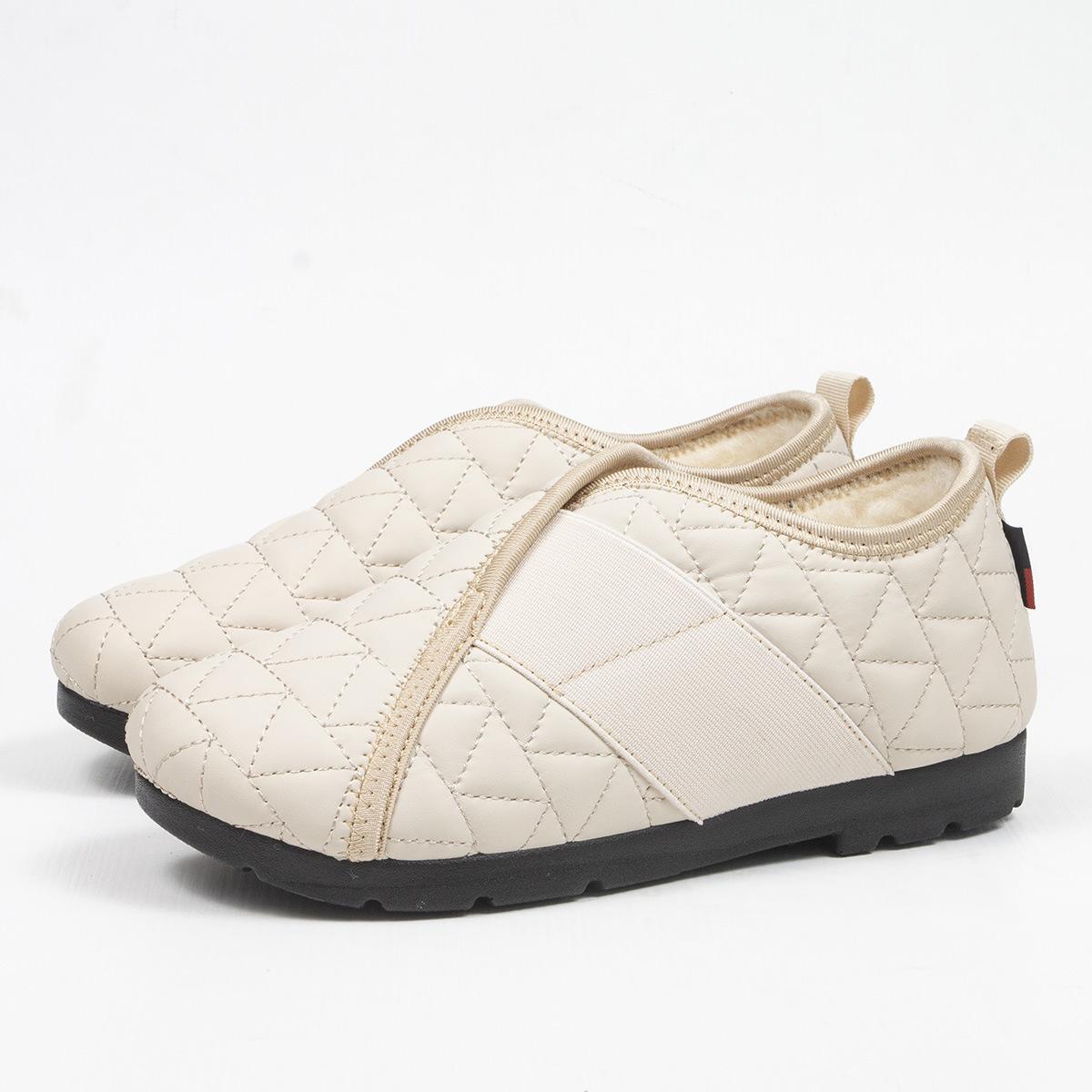 

Осенне-зимние и теплые хлопковые туфли из бархата, женские, нескользящие, легкие, ленивые, с каблуком-мешком, с мягкой подошвой, повседневные туфли 36 бежевый