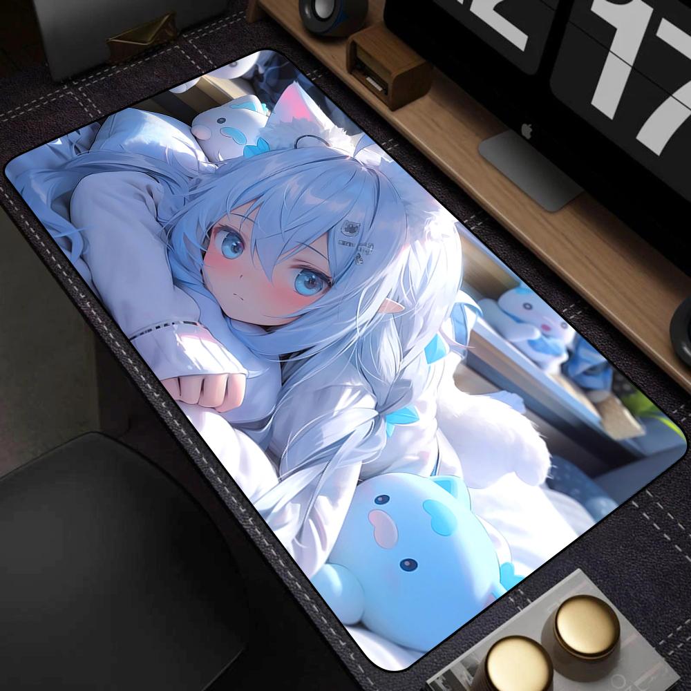 Cute Pretty Anime Girl Large Mouse Pad 400x900mm Xxl Gamer Mouse Mat Office Table Mat Kawaii Cartoon Desk Pad Gaming Accessories