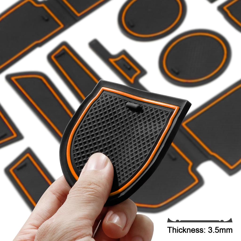 Cup Holder Erts For Subaru Crosstrek Accessories      2018, For Subaru Impreza 2017- Center Console Mat Non-Slip Door Pocket Liners (15Pc, Orange)