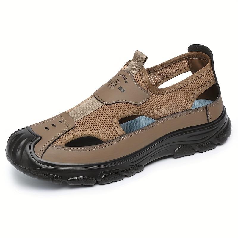 Men'S Casual Street Sandals Solid Color Round Toe Sandals Non-slip Design for Hiking, Outdoor Activities and Daily Wear