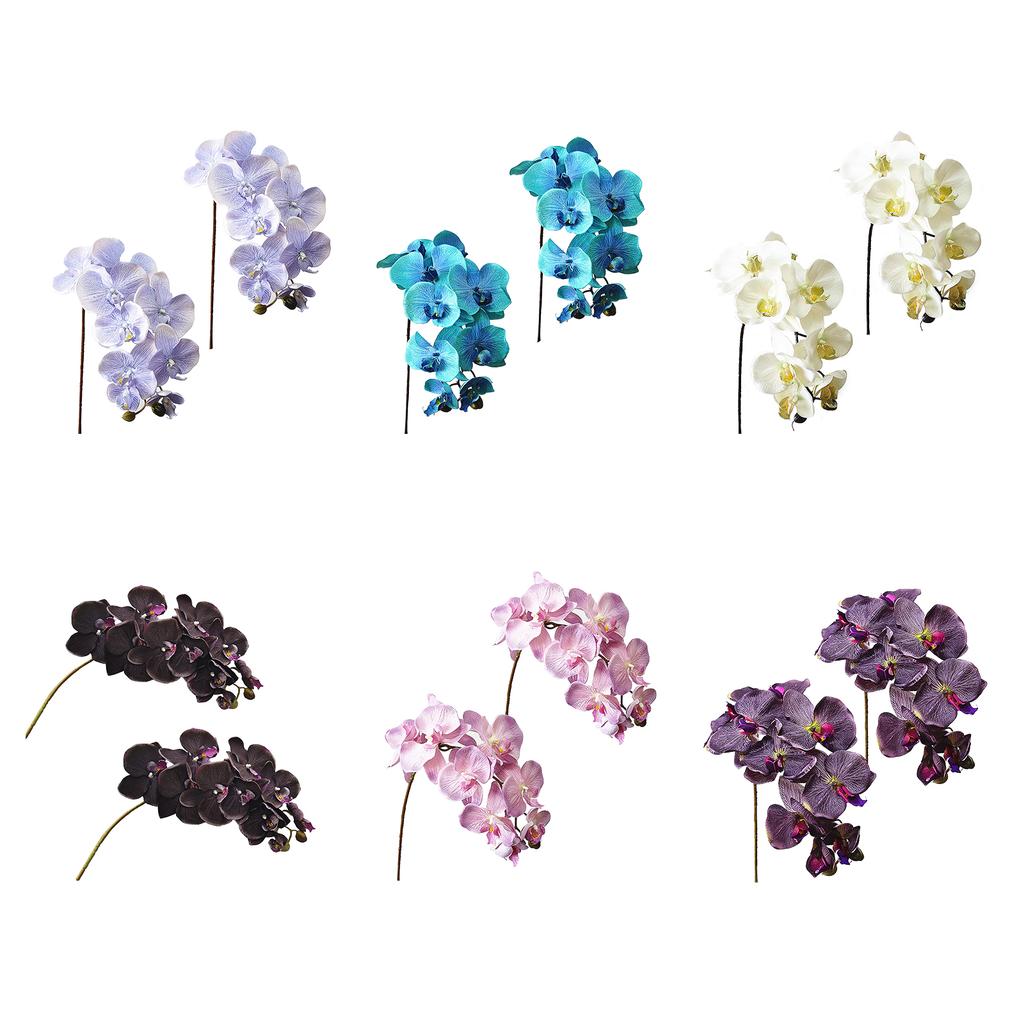 Künstliche Orchidee 10 Köpfe Phalaenopsis Simulationsblume Handgefertigt DIY Kunstblumen für Zuhause Einkaufszentrum Tischdekorationen