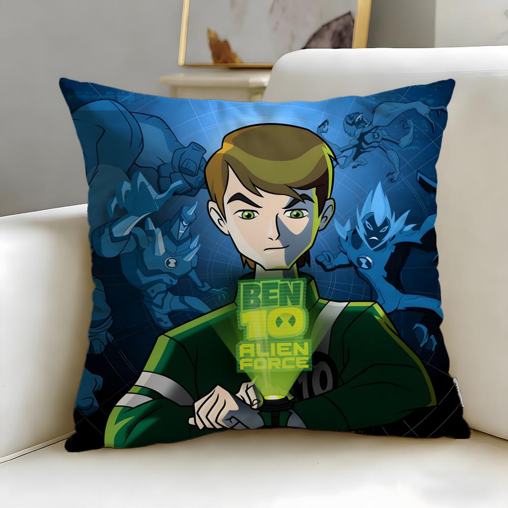 Classic Cartoon Ben 10 Ultimate Alien Cushion Cover Soft & Easy-Wash Pillow Case – Versatile for Couch, Bed, Travel and Office