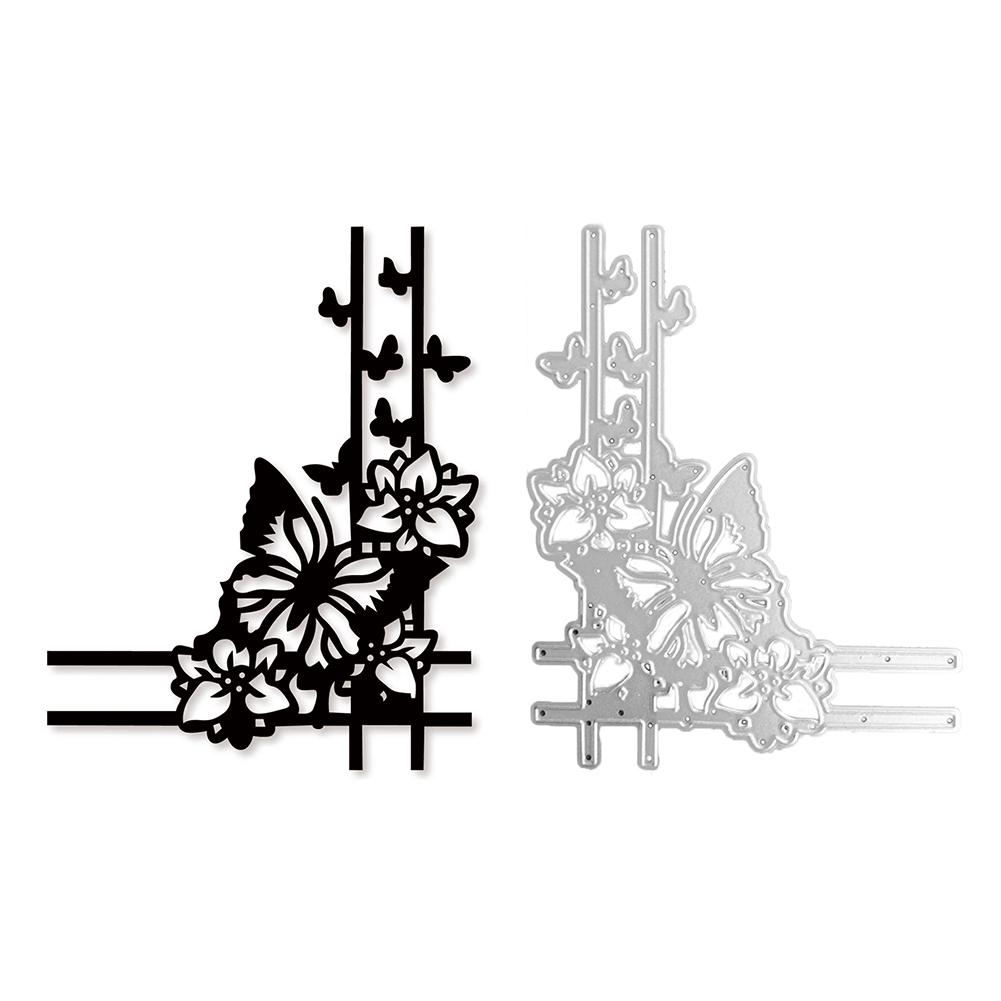 

Угловые металлические штампы для резки в виде бабочки DIY тиснение бумажные открытки фото декор серебряный