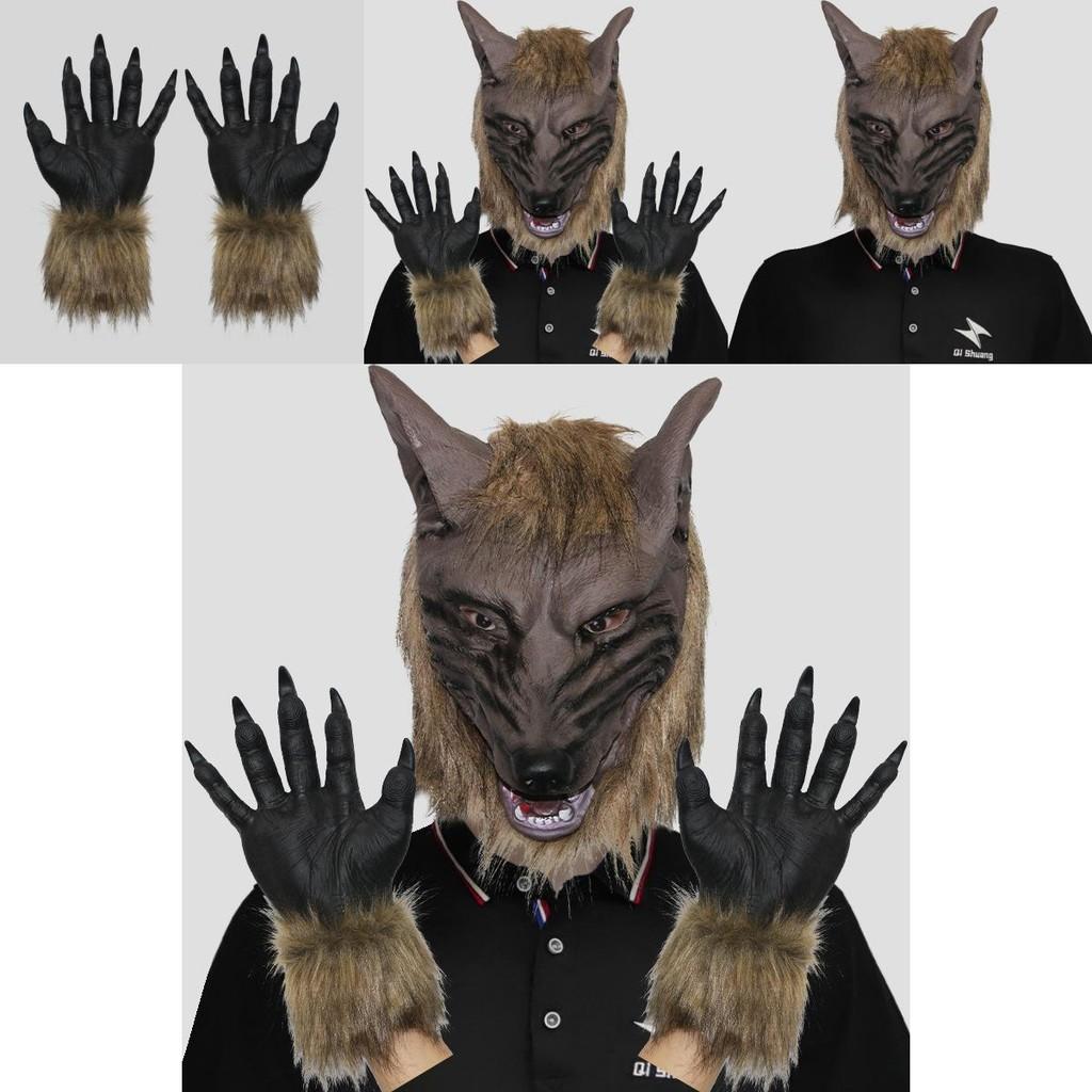 Wolf Ingenious Mask With Plush Gloves For Halloween Celebrations And Creative Party Up Dress