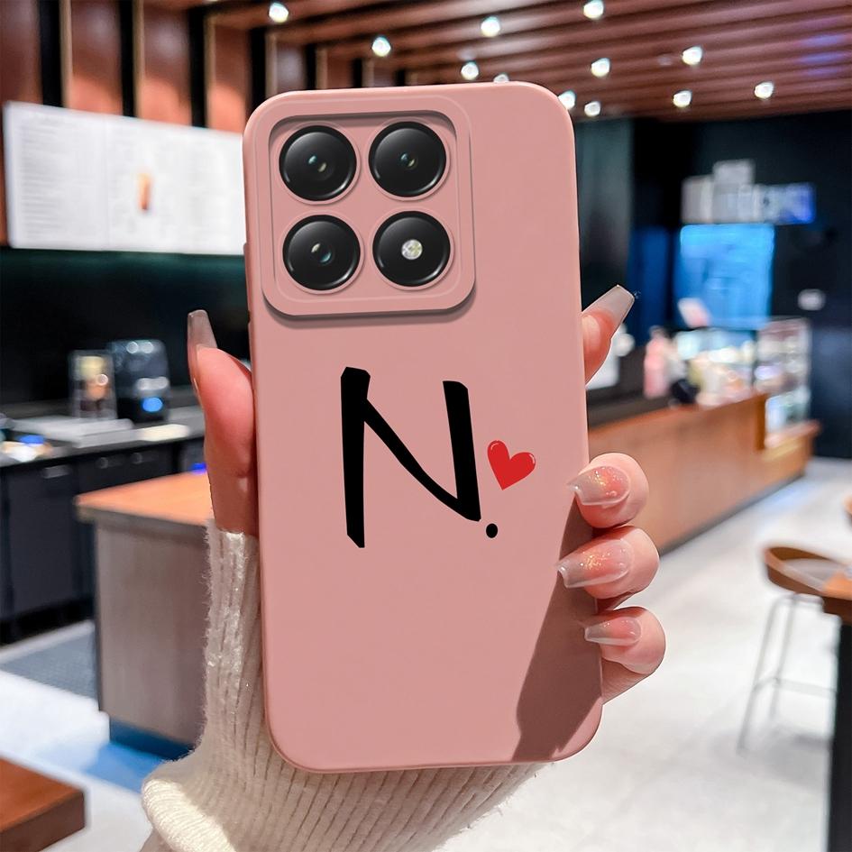 Case For Xiaomi 14T 14 15 12 12S 12T 12X Pro Ultra Lite Back Cover Pretty Love Heart Letter Pattern Soft Silicone Anti Fall Protective For Xiaomi Capa