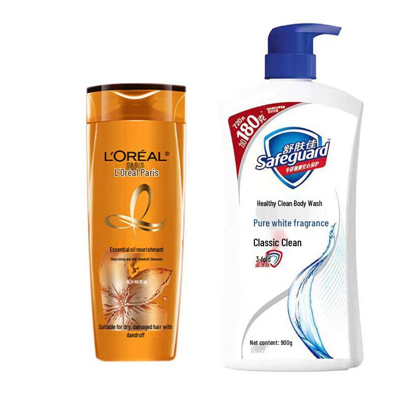 

L Oreal Anti-Dandruff Shampoo & Safeguard Body Wash Bundle