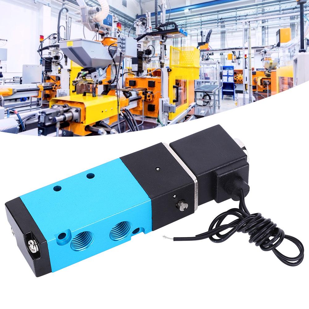 Solenoid Valve 2 Position 5 Way Aluminum Alloy High Sensitivity with Copper Coil 4V110 06 PT1 8 DC24V