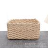 Cesto Portaoggetti in Paglia Intrecciato a Mano Casa Soggiorno Giocattoli Cosmetici Organizer per Disordine Design Moderno Minimalista