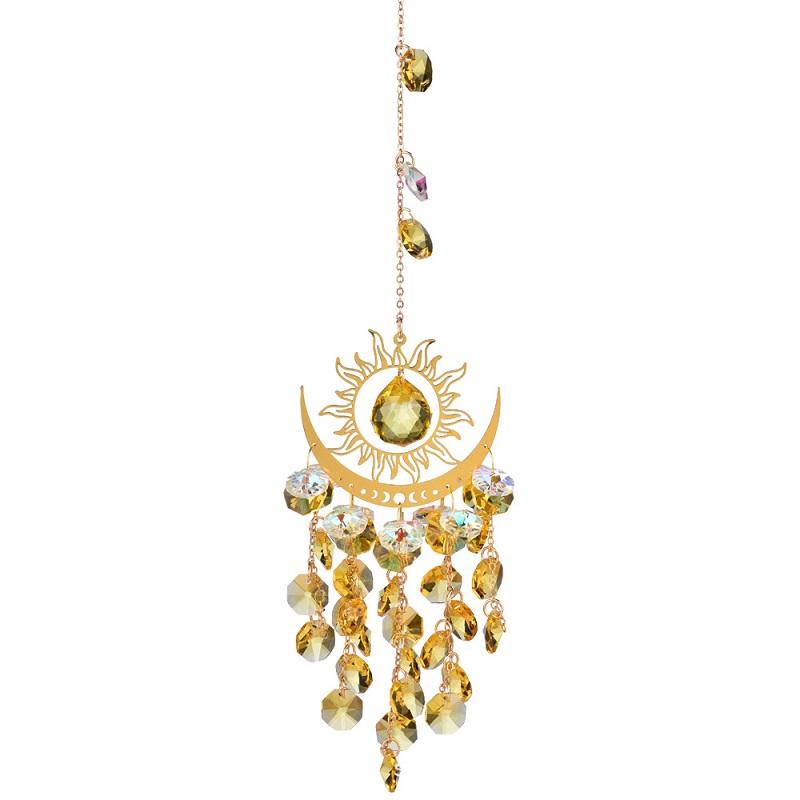 Customizable Sun Catcher Wind Chimes Art Deco Devil's Eye Crystal Decor Memorial Christmas Glass Memorial Windchimes